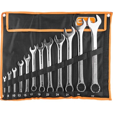 KLUCZE PŁASKO-OCZKOWE 6-32mm OCZKOWY PŁASKIE 12el