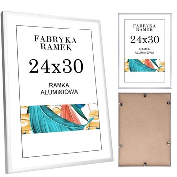 Ramka 24x30 ramki na zdjęcia aluminiowa srebrna