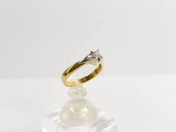 ЗОЛОТОЕ КОЛЬЦО 585 ПРОБЫ С БРИЛЛИАНТОМ 0,15 КАРАТА РАЗМЕР 13 СЕРТИФИКАТ С БРИЛЛИАНТОМ