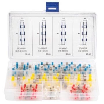 ZŁĄCZKI RURKI KOSZULKI TERMOKURCZLIWE Z CYNĄ 100 szt