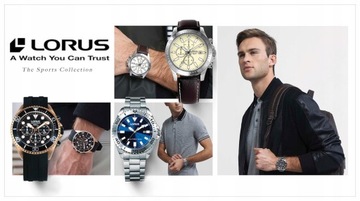 Klasyczny zegarek męski Lorus Chrono RM321EX9 WR100M +Box + Grawer gratis