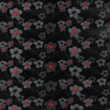 Papier czarny kwiaty do pakowania 57cmx2m 2m350/44