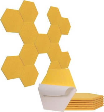 Акустические панели 12 шт. Желтые 30x26x1 Самоадгезивная изоляция звукоизоляции