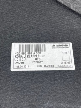 AUDI A6 C7 SEDAN Обшивка багажника ЛЕВАЯ, ЦЕЛАЯ!