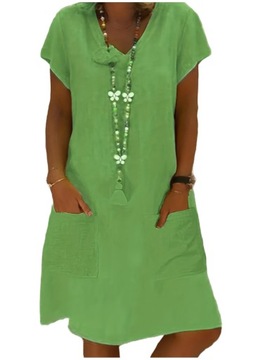 SUKIENKA LETNIA PLAŻOWA MIDI ZWIEWNA Z KIESZENIAMI