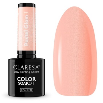 CLARESA LAKIER HYBRYDOWY PASTEL GLAM brzoskwiniowy EFEKT LIPGLOSS 1
