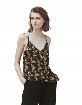 C1B007 ТОП С РЕМЕШКОМ MANGO__MF8, УЗОР ПЕРО_XS