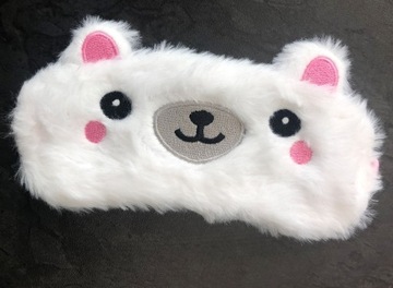 МАСКА ДЛЯ ВЕК ДЛЯ СНА, СНА, РАССЛАБЛЕНИЯ, плюшевый мишка, белый OLDMAN PLUSH