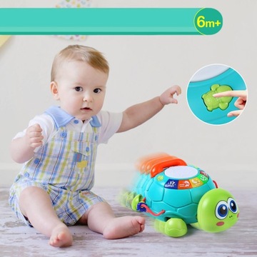 ИНТЕРАКТИВНАЯ ИГРУШКА ПОЛЗУЩИЕ ЧЕРЕПАХИ С МУЗЫКОЙ И СВЕТОДИОДНОЙ СВЕТКОЙ