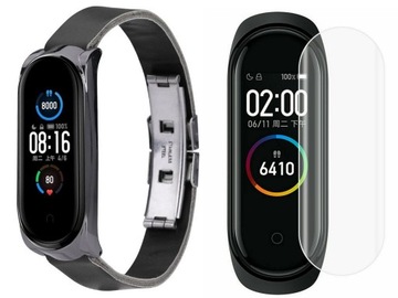 PASEK SKÓRZANY DO XIAOMI MI BAND 5 + FOLIA