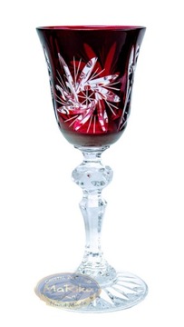 Rubinowe kryształowe kieliszki do likieru 60 ml