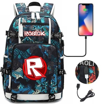 ВОДОНЕПРОНИЦАЕМЫЙ ШКОЛЬНЫЙ РЮКЗАК ROBLOX USB НОВЫЙ