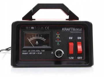 РЕГУЛИРУЕМЫЙ ВЫПРЯМИТЕЛЬ KRAFT 6/12В 5А ЗАРЯДНОЕ УСТРОЙСТВО