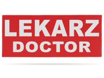 PLAKIETKA ODBLASKOWA LEKARZ DOCTOR NASZYWKA POLAR