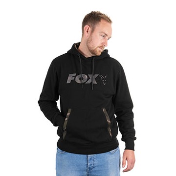 BLUZA WĘDKARSKA FOX BLACK CAMO PRINT HOODY XL