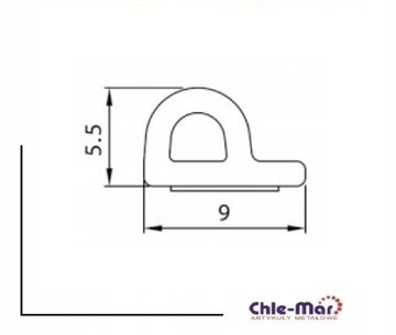 USZCZELKA GUMOWA OKIEN DRZWI 9x5,5 mm BRĄZ P 100m