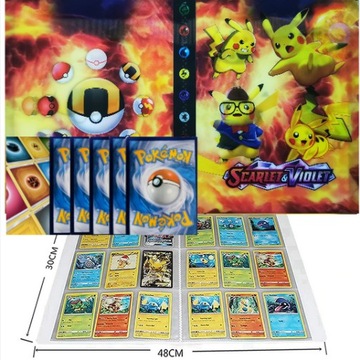 DUŻY ALBUM KLASER NA 432 KART POKEMON +5 ORYGINALNYCH KARTA ENERGII POKEMON