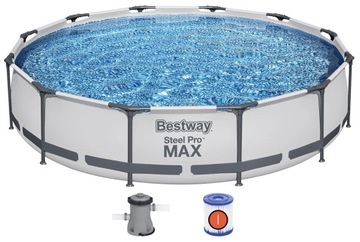 BASEN Ogrodowy Okrągły STELAŻOWY BESTWAY Z POMPĄ 366x76cm 56416 SET