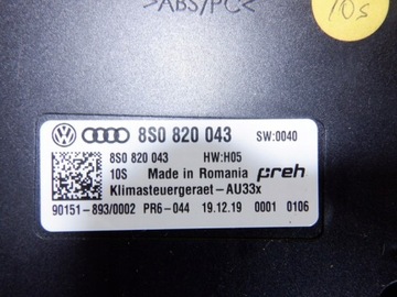 AUDI TT 8S ŘÍZENÍ KLIMATIZACE 8S0820043