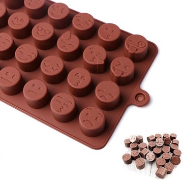 Forma silikonowa do odlewów mydła gipsu wosku świeczek emoji buźki emotki