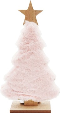 DREWNIANA CHOINKA Z FUTERKIAM RÓŻOWA 30cm