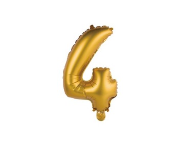 BALON foliowy cyfra 4 złoty matowy na powietrze
