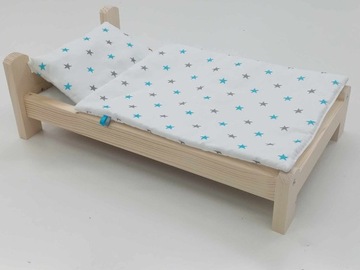 ŁÓŻKO DLA LALEK. ŁÓŻECZKO Z POŚCIELĄ BAWEŁNIANĄ