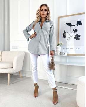 Элегантная, гладкая ЖЕНСКАЯ РУБАШКА, стильные, модные, большие пуговицы.