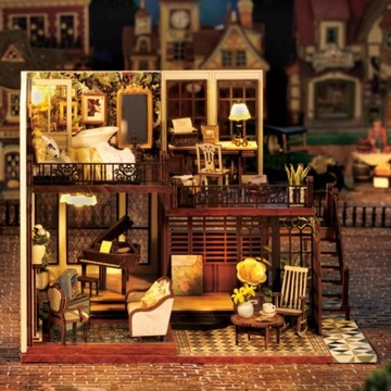 Miniaturowy domek DIY Kolonialna Kuba Słońce Karaiby