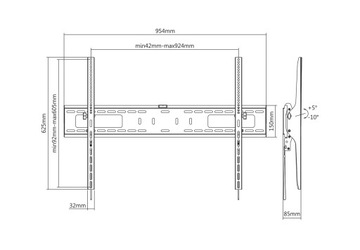 КРЕПЛЕНИЕ ДЛЯ LED ТЕЛЕВИЗОРА УНИВЕРСАЛЬНОЕ 60-100 ДЮЙМОВ