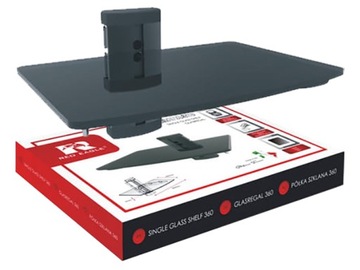 Стеклянная полка на 360° под настенным телевизором Декодер Радиоконсоль 300x250x5 Red Eagle