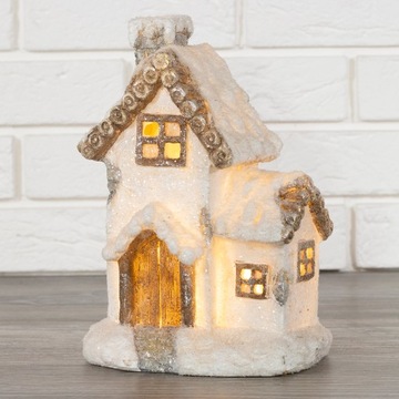 Рождественская ФИГУРКА ДОМ белый.