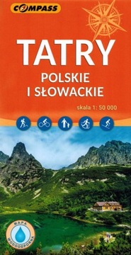TATRY POLSKIE I SŁOWACKIE 1:50 000 MAPA LAMINOWANA TURYSTYCZNA 2024 COMPASS