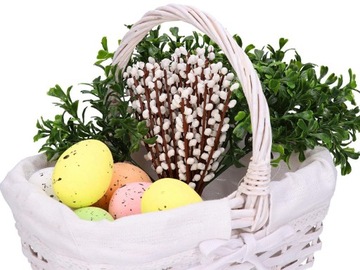 ПЛЕТЕНАЯ КОРЗИНА ПАСХАЛЬНАЯ РОЖДЕСТВЕНСКАЯ КОРЗИНА Нарциссы ПОДАРОЧНЫЕ БОЛЬШИЕ