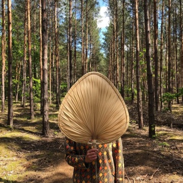 Веер из пальмовых листьев - 35 см - натуральный