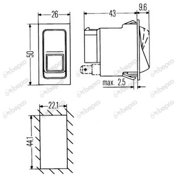 włącznik, przełącznik 42x22mm 3 położenia 3 PIN