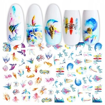 NAKLEJKI NA PAZNOKCIE SAMOPRZYLEPNE KOLOROWE