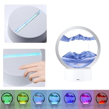 Dekoracja Stołu z Klepsydrą 3D Dynamiczny Obraz Piasku Lampka