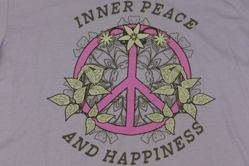 Koszulka damska młodzieżowa T-shirt $28 PEACE Znak pokoju r. M kwiaty