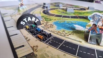 Turbo gra planszowa Elementy terenu, garaże akcesoria pasujące do gry