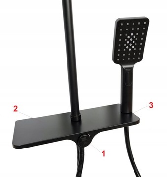 Deszczownica bateria wannowa termostat +umywalkowa