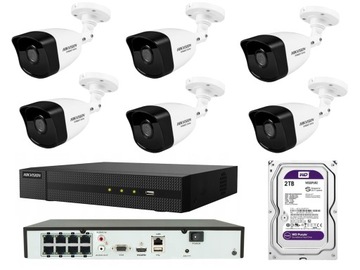 MONITORING KAMERY PRZEMYSŁOWE POE HIKVISION 6x IP