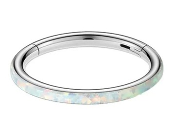 Kolczyk segment clicker septum ozdobny Opal Opalit 8mm