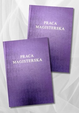 Praca Magisterska Fioletowa Metalik Oprawa i Wydruk kolorowy do 100 stron