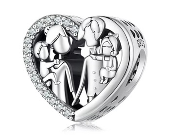 CHARMS ZAWIESZKA RODZINA CHARMS FAMILY CHARMS SERCE CHARMS MAMA TATA DZIECI