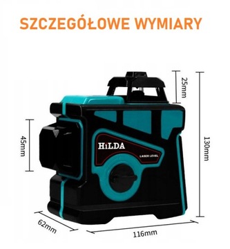 HILDA 3D ЛАЗЕРНЫЙ УРОВЕНЬ 12 ЛИНИИ ЗЕЛЕНЫЙ ЛУЧ