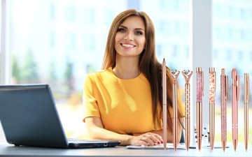 ПРЕМИУМ, 8 шт., шариковые ручки из розового золота, набор ручек ко Дню Влюбленных