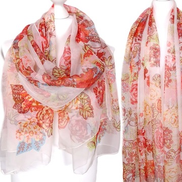 КРАСИВЫЙ ШАРФ, БОЛЬШОЙ ШЕЛКОВЫЙ ШАРФ, ВЕСЕННИЙ шарф ПАРЕО - МОДНЫЕ ЦВЕТА