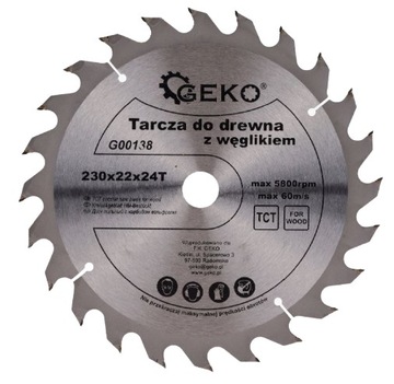 TARCZA DO DREWNA PIŁA TARCZOWA WIDIA do cięcia z węglikiem 230x22