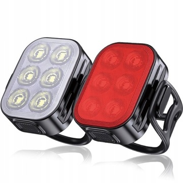 2x SPECTER Q5 6LED USB-C передний и задний велосипедный фонарь